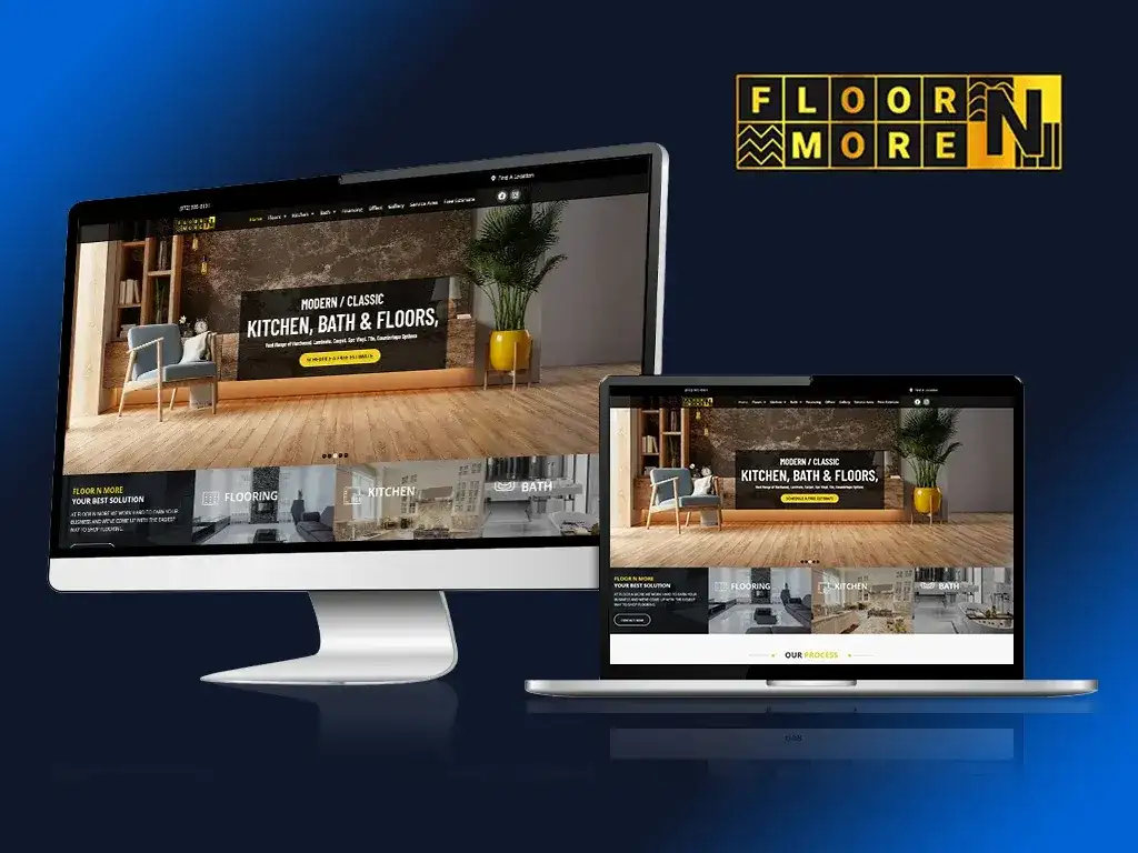 Floor N More flooring and remodeling website developed by Intrigue IT Solutions to improve online visibility, customer engagement, and lead generation.