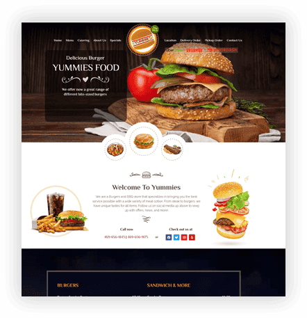 Professional Website Development for Yummies Food by Intrigue IT Solutions located in Dallas, TX